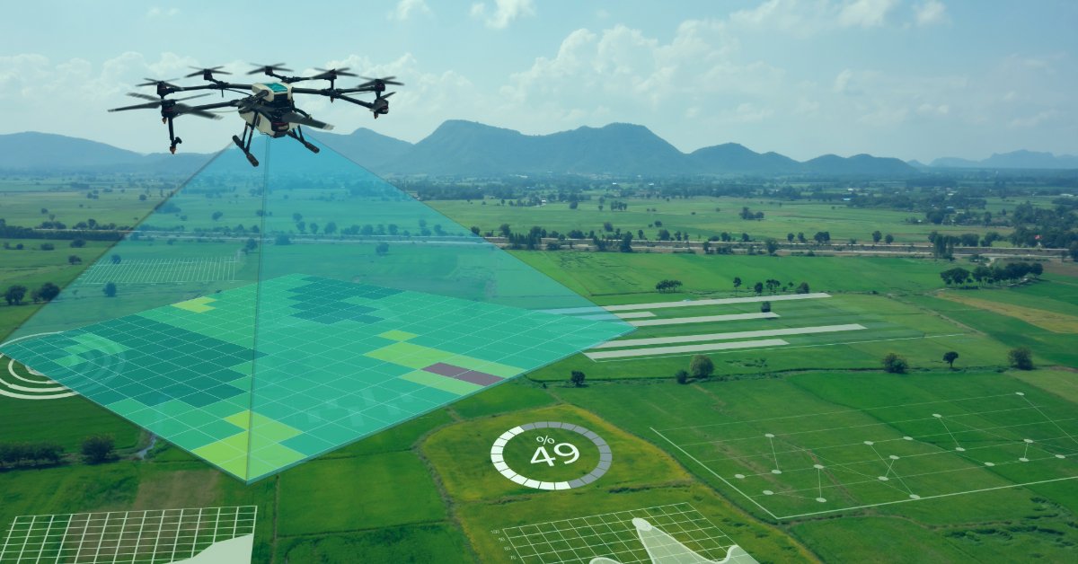 drone over land